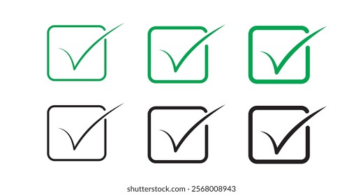 Check mark icon set vector. Tick mark sign . 111