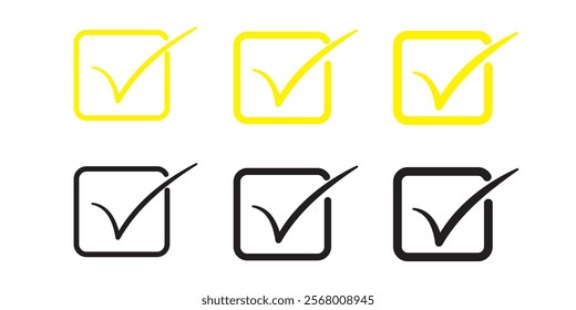 Check mark icon set vector. Tick mark sign . 111