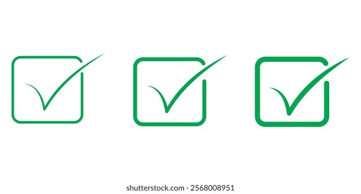 Check mark icon set vector. Tick mark sign . 111