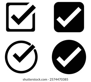 check mark icon set vector