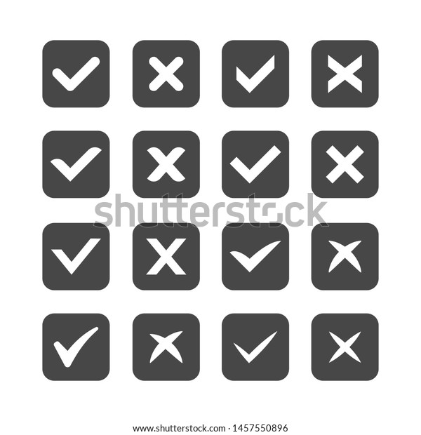 Check Mark Icon Set Vector Illustration Stock Vector (Royalty Free ...