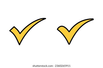 Check mark icon set for web and mobile app. Tick mark sign and symbol