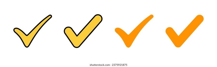 Check mark icon set for web and mobile app. Tick mark sign and symbol