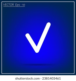 icono de marca de verificación con sombra sobre fondo gris