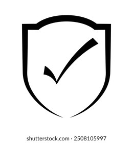 check mark icon in a shield illustration design