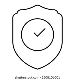 check mark icon in a shield illustration design