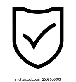 Icono de marca de verificación en un diseño de ilustración de escudo