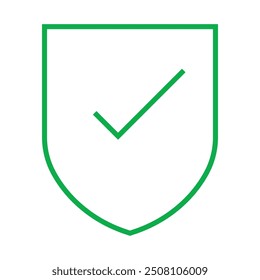 Icono de marca de verificación en un diseño de ilustración de escudo