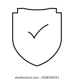 check mark icon in a shield illustration design