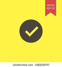check mark. check mark icon. sign design. yellow background.