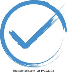 Marca de verificación icono signo hecho de elemento de diseño de pincel de pintura