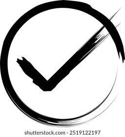 check mark icon sign made from paint brush design element