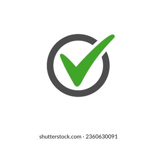 Marcar icono. Marca de verificación simple. Icono de signo de calidad. Símbolo de lista de verificación. Correcto símbolo aislado de elección de voto. Comprobación de aprobación diseño e ilustración de vectores de estilo plano.

