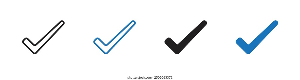 Check mark icon Simple thin line stroke vector