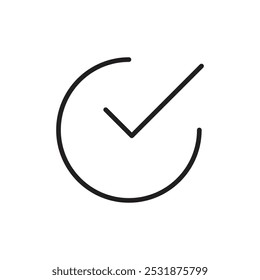 Check mark icon Simple thin outline