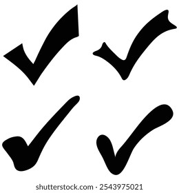 Ilustração de vetor simples de ícone de marca de seleção para confirmação e aprovação