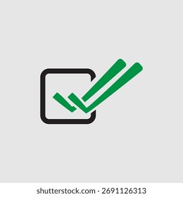 Check mark icon. Single and double ticks. Confirmation and read message status symbol. Used in chat, tasks, and notifications sign.