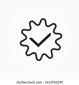 Check mark icon in a star. Check list button icon 