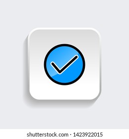 Check mark icon symbol of approved with modern flat style icon for web site design, logo, app, UI isolated on white background. Vector illustration