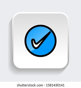 Check mark icon. symbol of check list, approval, or confirm with trendy filled line style icon for web site design, logo, app, UI isolated on white background. vector illustration eps 10