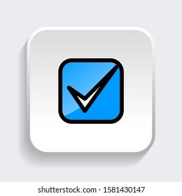 Check mark icon. symbol of check list, approval, or confirm with trendy filled line style icon for web site design, logo, app, UI isolated on white background. vector illustration eps 10