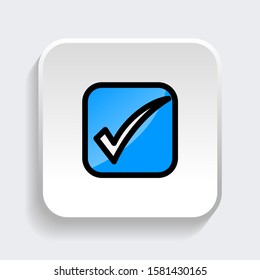 Check mark icon. symbol of check list, approval, or confirm with trendy filled line style icon for web site design, logo, app, UI isolated on white background. vector illustration eps 10