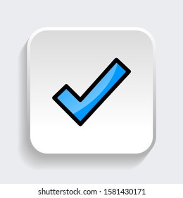 Check mark icon. symbol of check list, approval, or confirm with trendy filled line style icon for web site design, logo, app, UI isolated on white background. vector illustration eps 10