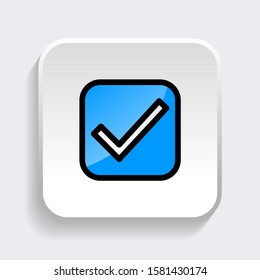Check mark icon. symbol of check list, approval, or confirm with trendy filled line style icon for web site design, logo, app, UI isolated on white background. vector illustration eps 10