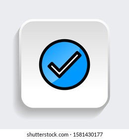 Check mark icon. symbol of check list, approval, or confirm with trendy filled line style icon for web site design, logo, app, UI isolated on white background. vector illustration eps 10