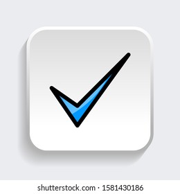 Check mark icon. symbol of check list, approval, or confirm with trendy filled line style icon for web site design, logo, app, UI isolated on white background. vector illustration eps 10
