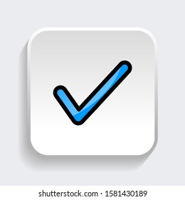 Check mark icon. symbol of check list, approval, or confirm with trendy filled line style icon for web site design, logo, app, UI isolated on white background. vector illustration eps 10