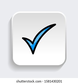 Check mark icon. symbol of check list, approval, or confirm with trendy filled line style icon for web site design, logo, app, UI isolated on white background. vector illustration eps 10