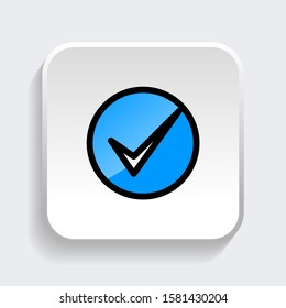 Check mark icon. symbol of check list, approval, or confirm with trendy filled line style icon for web site design, logo, app, UI isolated on white background. vector illustration eps 10