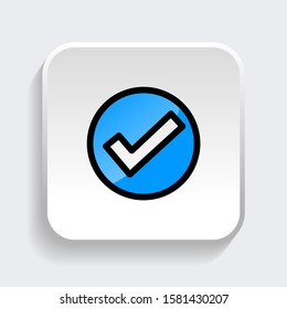 Check mark icon. symbol of check list, approval, or confirm with trendy filled line style icon for web site design, logo, app, UI isolated on white background. vector illustration eps 10
