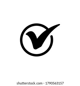 Check mark icon symbol vector isolated on white background