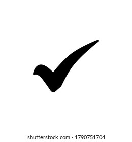 Comprobar el símbolo del icono de marca vectorial aislado en fondo blanco