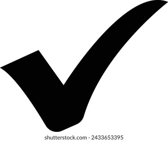 Check mark icon symbol vector. Simple check mark. Quality sign icon. Checklist symbols. Approval check flat style - stock vector. Icon for design website computer. isolated on transparent background.