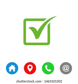 Check mark icon symbols vector.  symbol for website Computer and mobile vector.