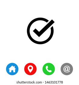 Check mark icon symbols vector.  symbol for website Computer and mobile vector.