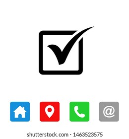 Check mark icon symbols vector.  symbol for website Computer and mobile vector.