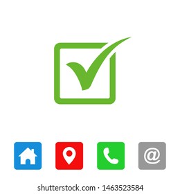 Check mark icon symbols vector.  symbol for website Computer and mobile vector.