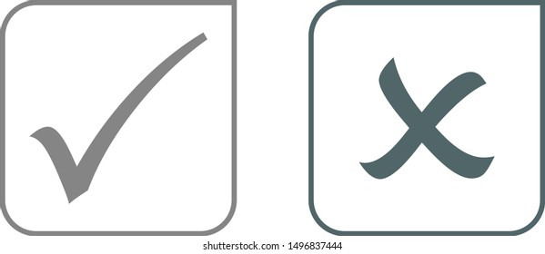 Check mark icon or symbols. Vector illustration