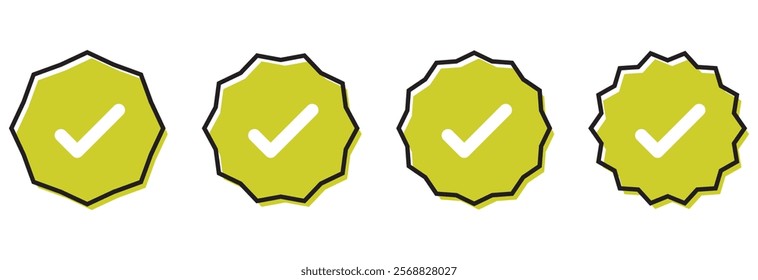Check mark icon symbols vector. symbol for website Computer and mobile vector. Modern flat design, Checkmark icon set. Checkmark right symbol tick sign, design eps 10