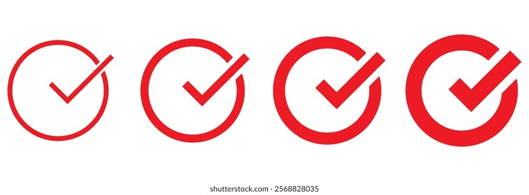 Check mark icon symbols vector. symbol for website Computer and mobile vector. Modern flat design, Checkmark icon set. Checkmark right symbol tick sign, design eps 10