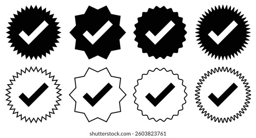Check mark icon symbols vector. symbol for web site Computer and mobile vector. checkmark vector, checkmark icon set, approved symbol, checked checkbox mark, checkmark set, editable line. Design EPS10