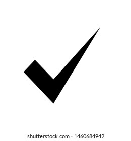 Check Mark Icon , Template Design Emblem Isolated Illustration , Confirm Accept Approve , Outline Solid Background White
