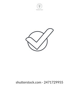 Marca de verificación Icono de tema Ilustración vectorial aislado sobre fondo blanco