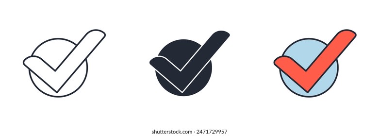Marca de verificación Icono de tema Ilustración vectorial aislado sobre fondo blanco