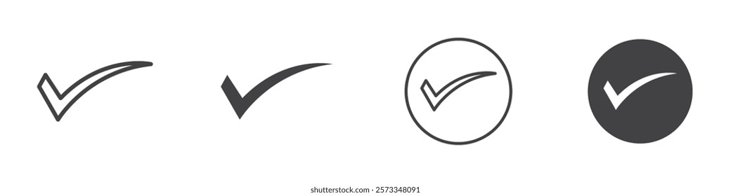 Check mark icon Thin line art isolated