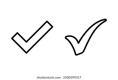 Icono de marca de verificación. Señal de marca de graduación y Vector de símbolo